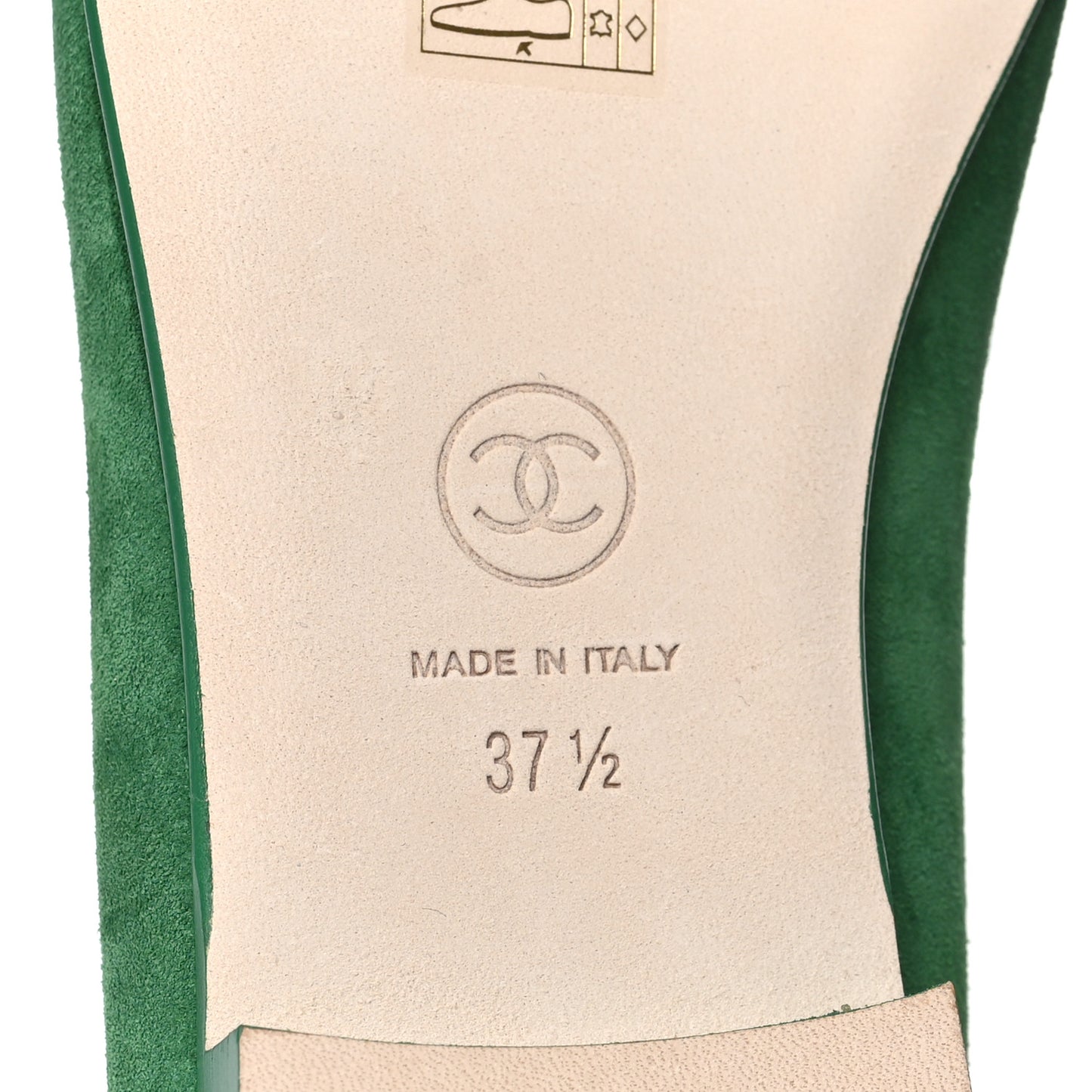 Suede Patent Cap Toe CC Ballerina Flats 37.5 Green