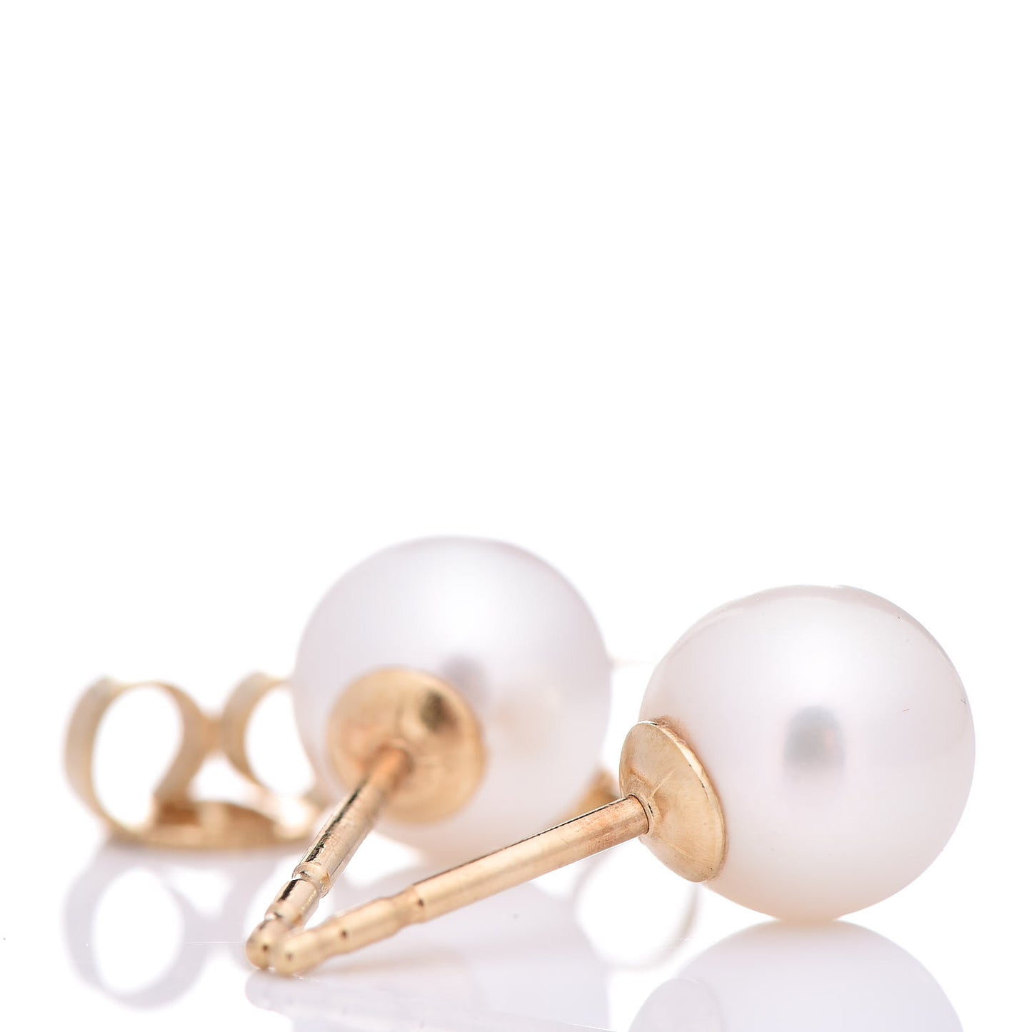 18K Yellow Gold Akoya Pearl 7mm Stud Earrings