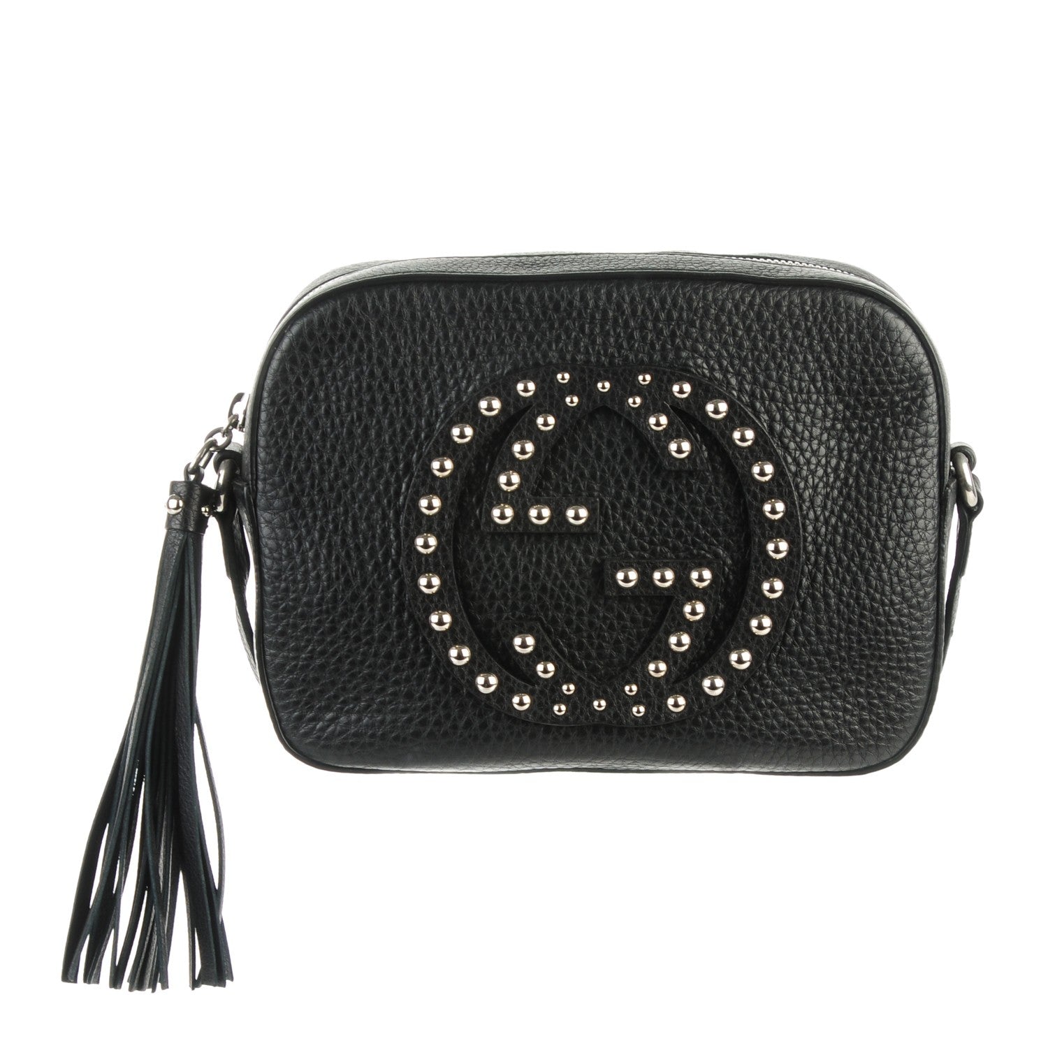 Gucci Pebbled Calfskin Studded Small Soho Disco Bag Black 1 of 7