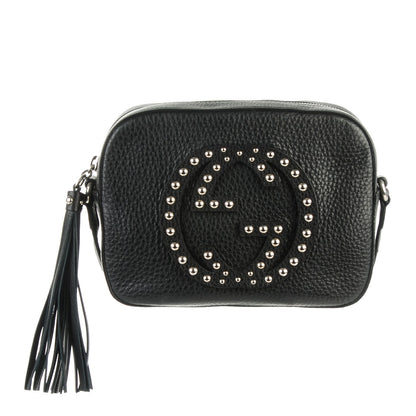 Gucci Pebbled Calfskin Studded Small Soho Disco Bag Black 1 of 7