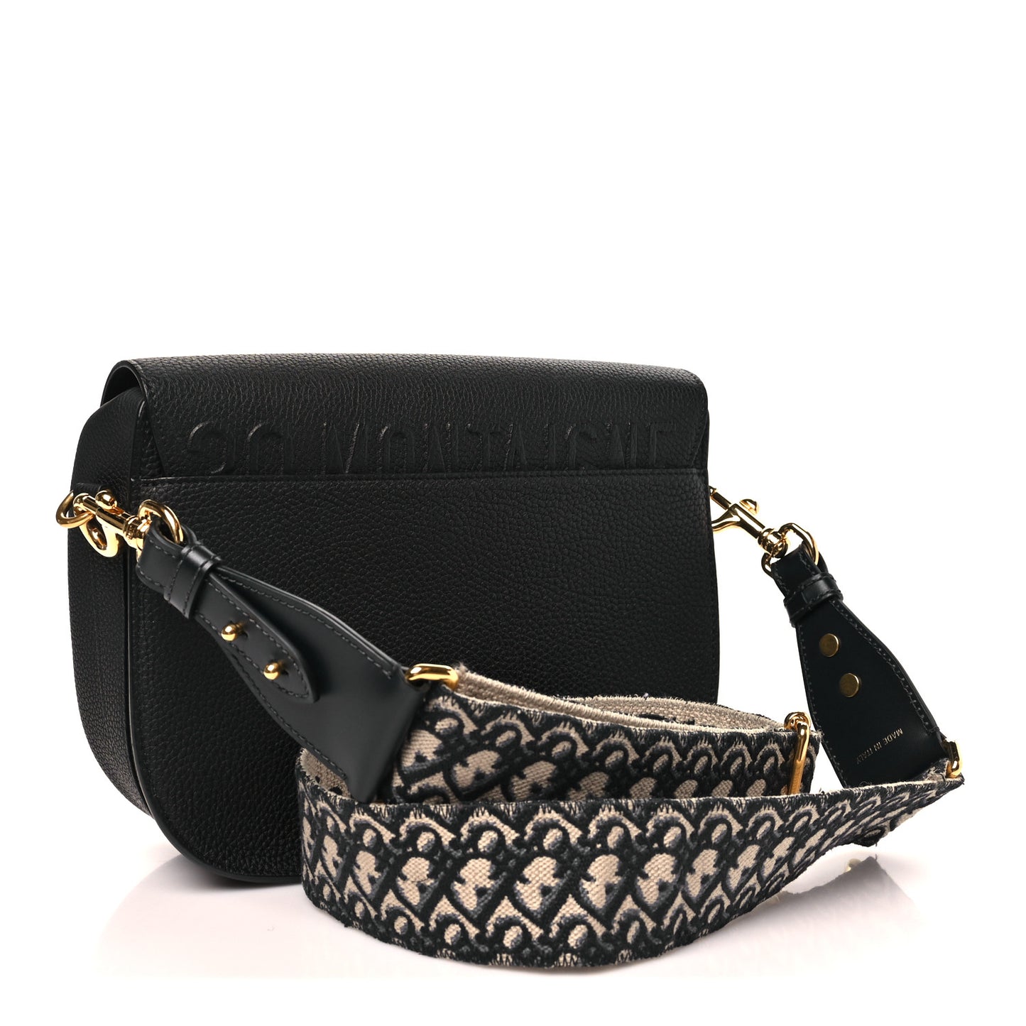Grained Calfskin Large Bobby Flap Black