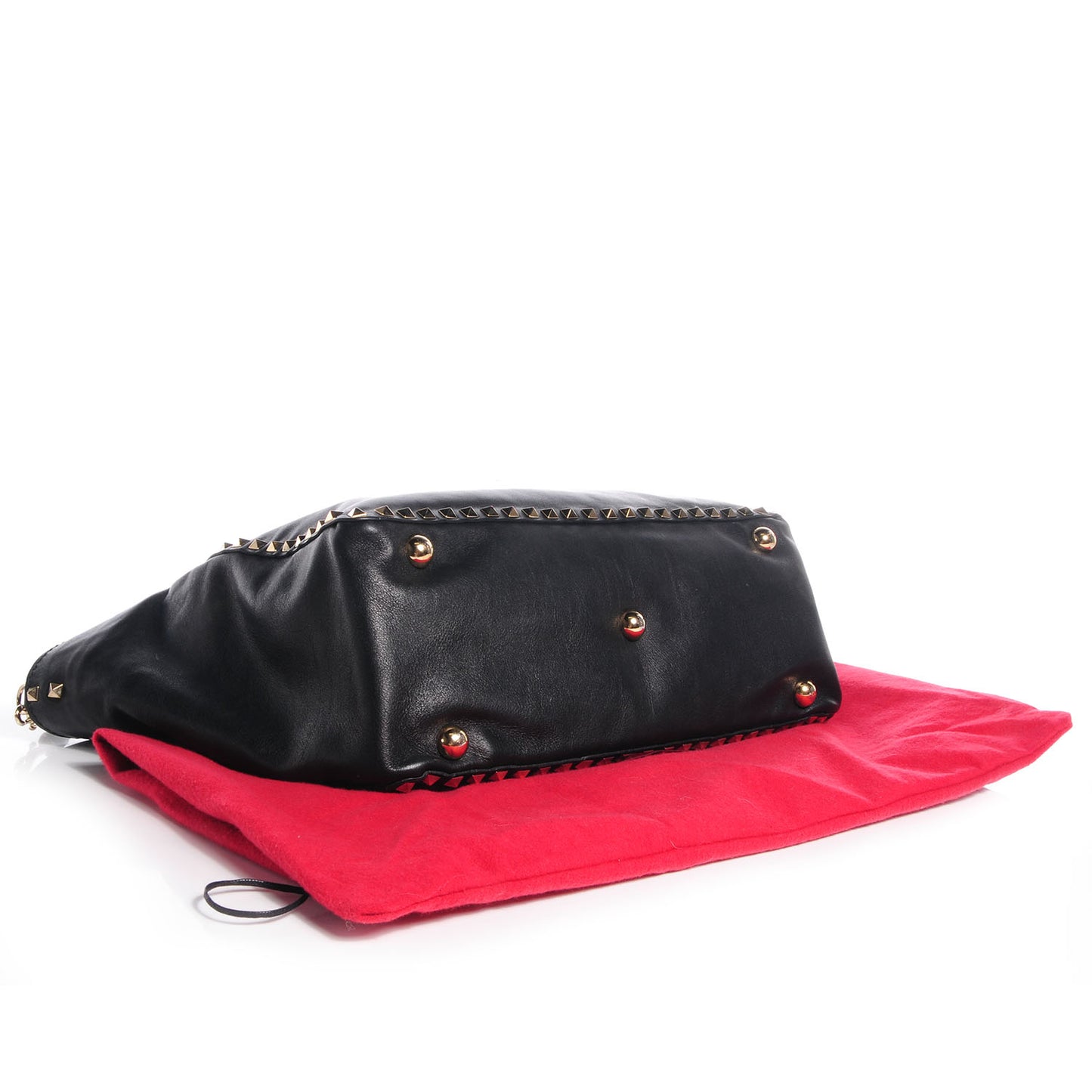 Vitello Medium Rockstud Tote Black