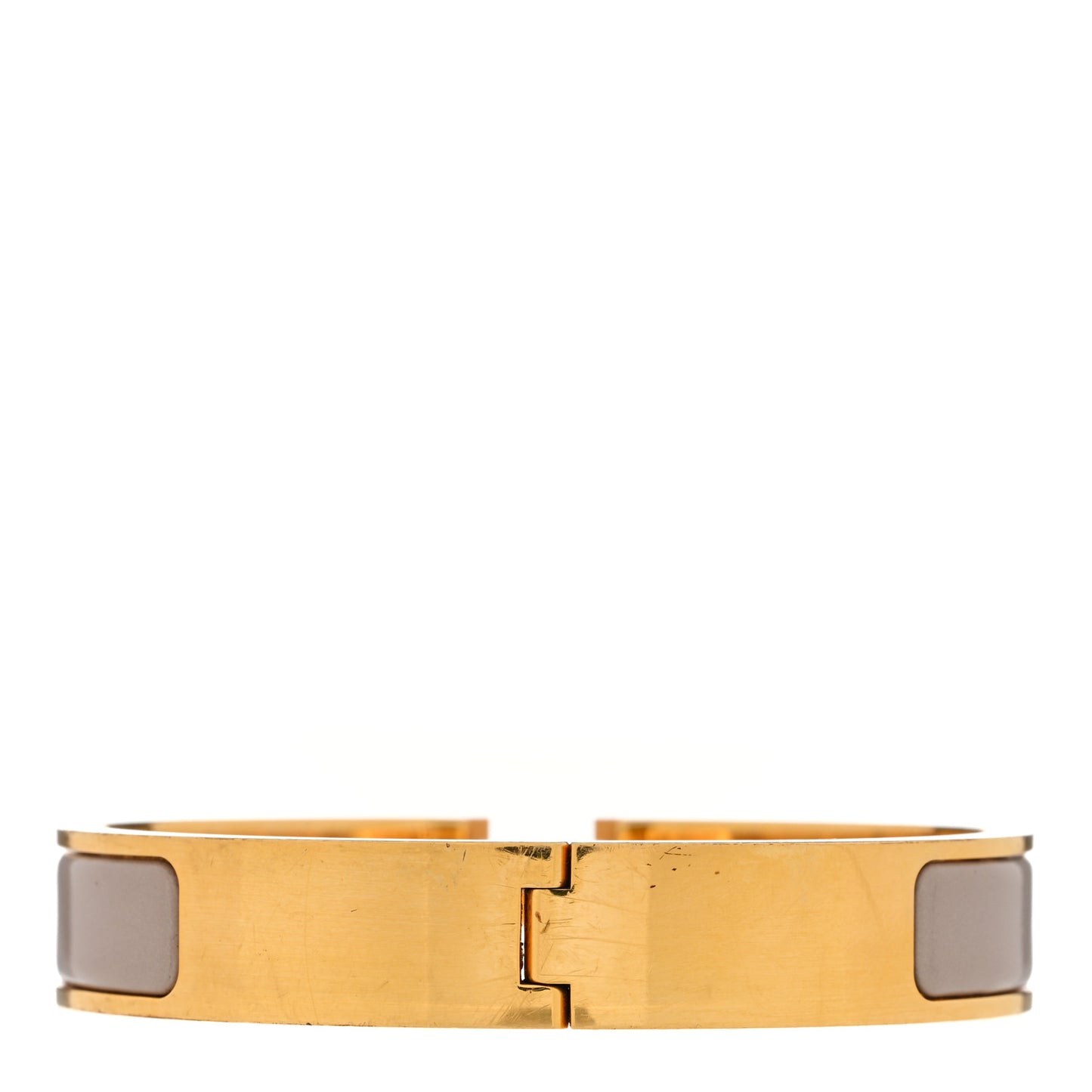 Enamel Narrow Clic Clac H Bracelet GM Marron Glace
