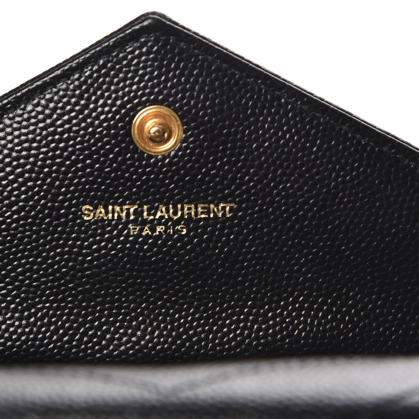 Grain De Poudre Matelasse Chevron Small Monogram Envelope Wallet Black