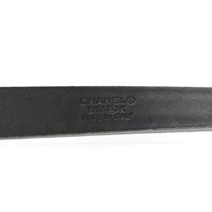 Chanel Glitter Calfskin CC Logo Skinny Belt 70 28 Silver 5 of 8