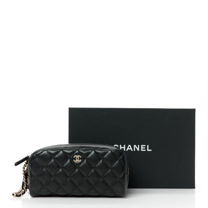 Chanel Caviar Quilted Toiletry Case With Chain Black 9 of 9