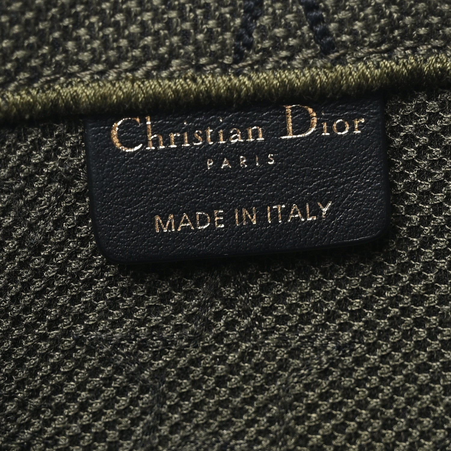 Christian Dior Canvas Embroidered Graffiti Book Tote Vert 6 of 9