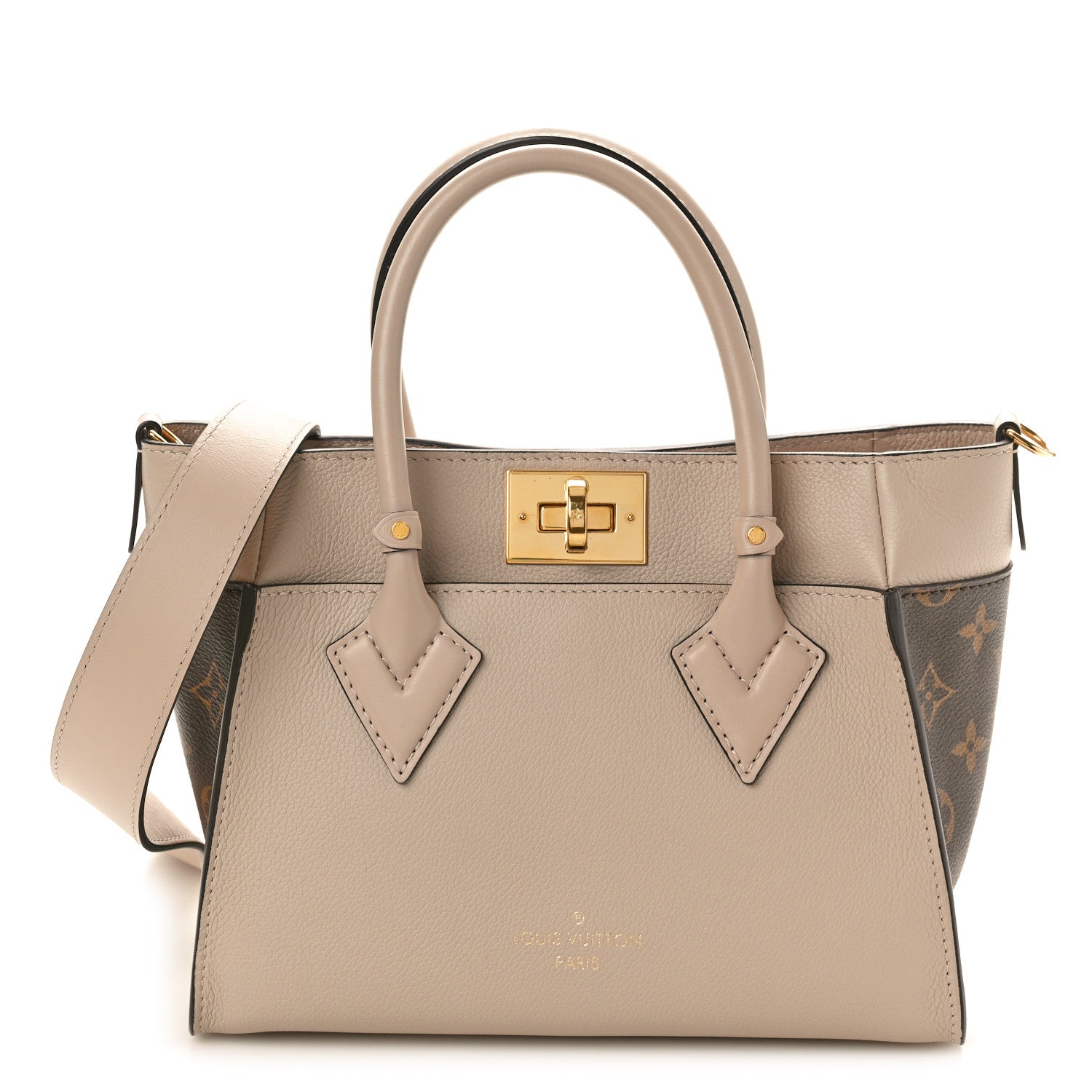Louis Vuitton Calfskin Monogram On My Side PM Greige 1 of 9