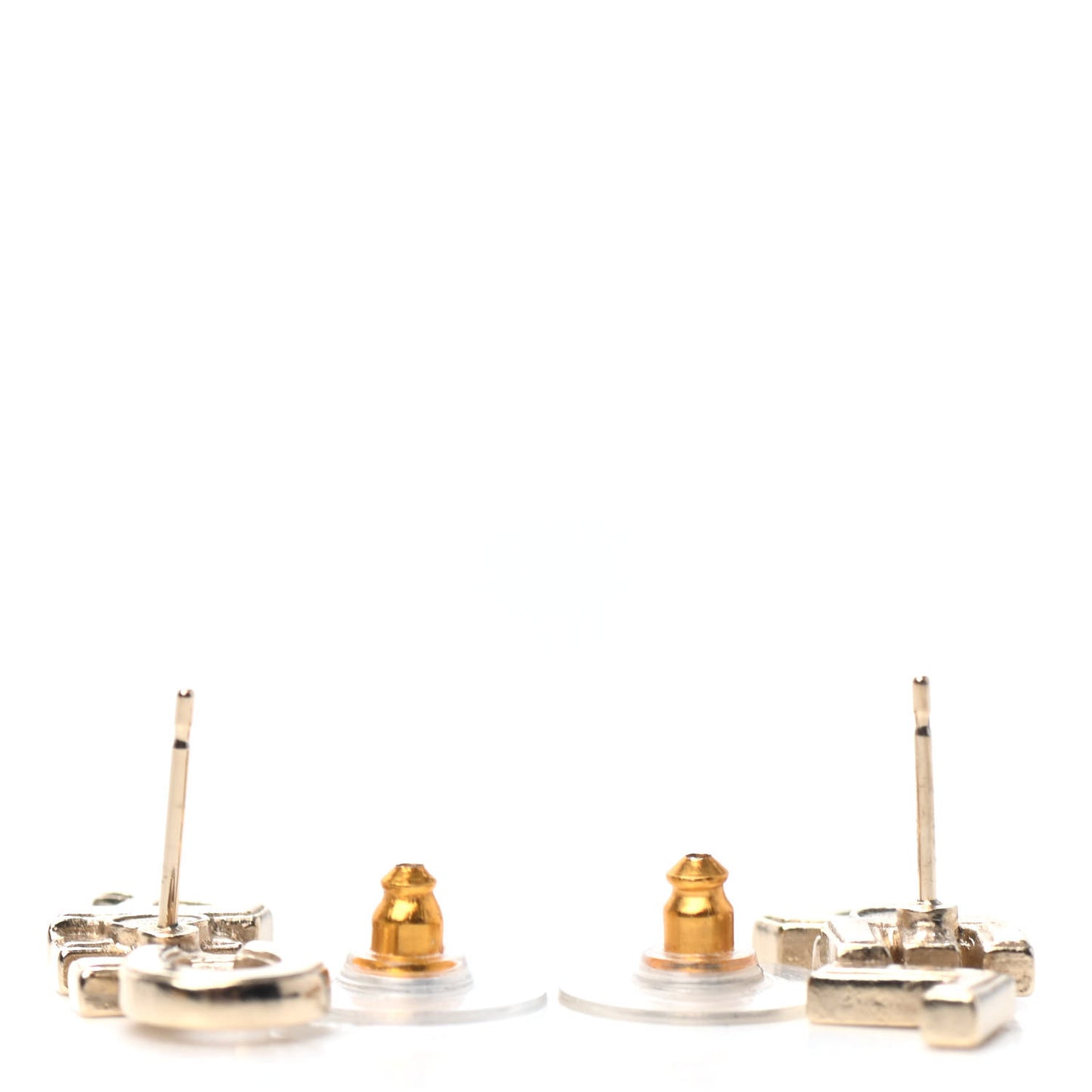 Crystal Pearl Signature Stud Earrings Gold