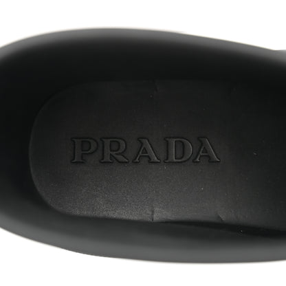 Prada Soft Mellow Rubber Triangle Logo Embossed Womens 25mm Booties 41 Black 7 of 12