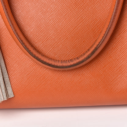 Prada Saffiano Lux Top Handle Tote Papaya 17 of 25