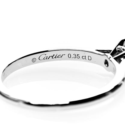 Cartier Platinum Diamond .35ct 1895 Solitaire Engagement Ring 53 6.5 4 of 5