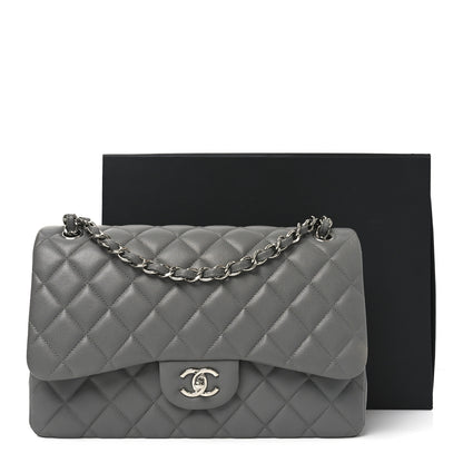 Chanel Caviar Quilted Jumbo Double Flap Dark Grey 11 of 11