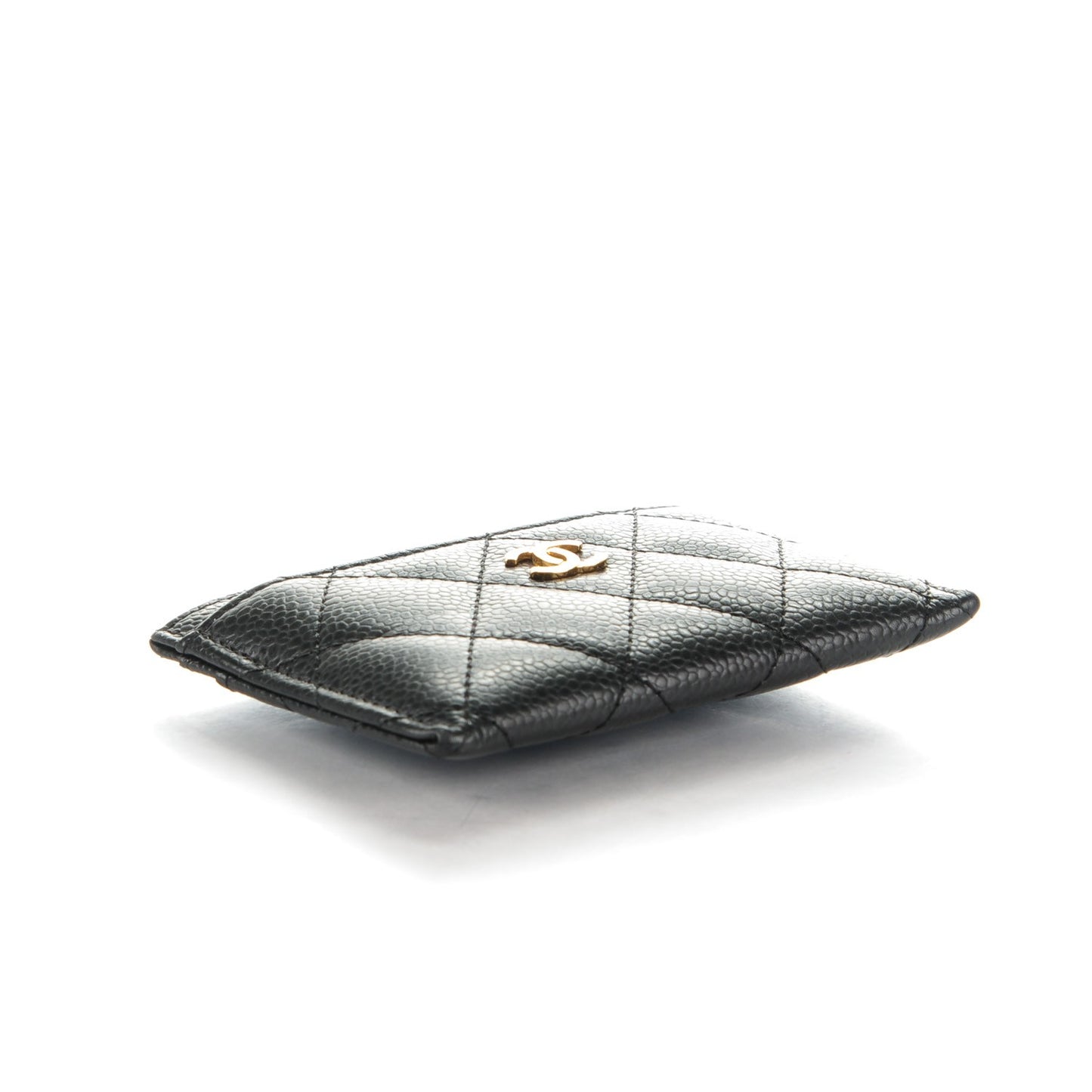 Caviar Quilted Card Holder Black