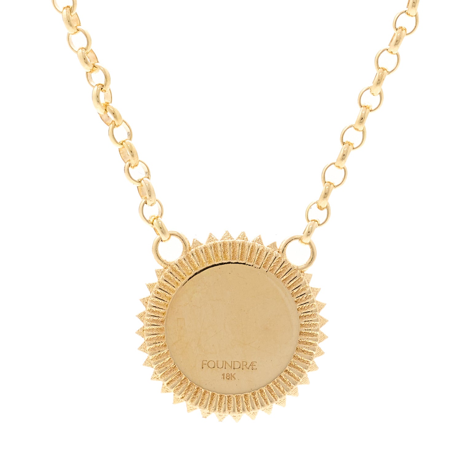 Foundrae 18K Yellow Gold Diamond Internal Compass Stationary Necklace 5 of 5