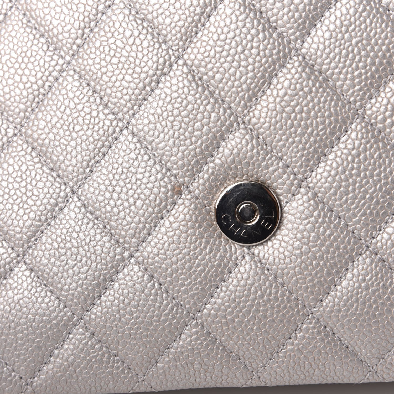 Chanel Metallic Caviar Quilted Medium CC Filigree Flap Silver 8 of 14
