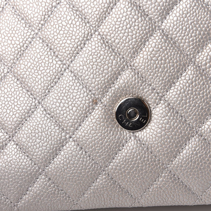 Chanel Metallic Caviar Quilted Medium CC Filigree Flap Silver 8 of 14