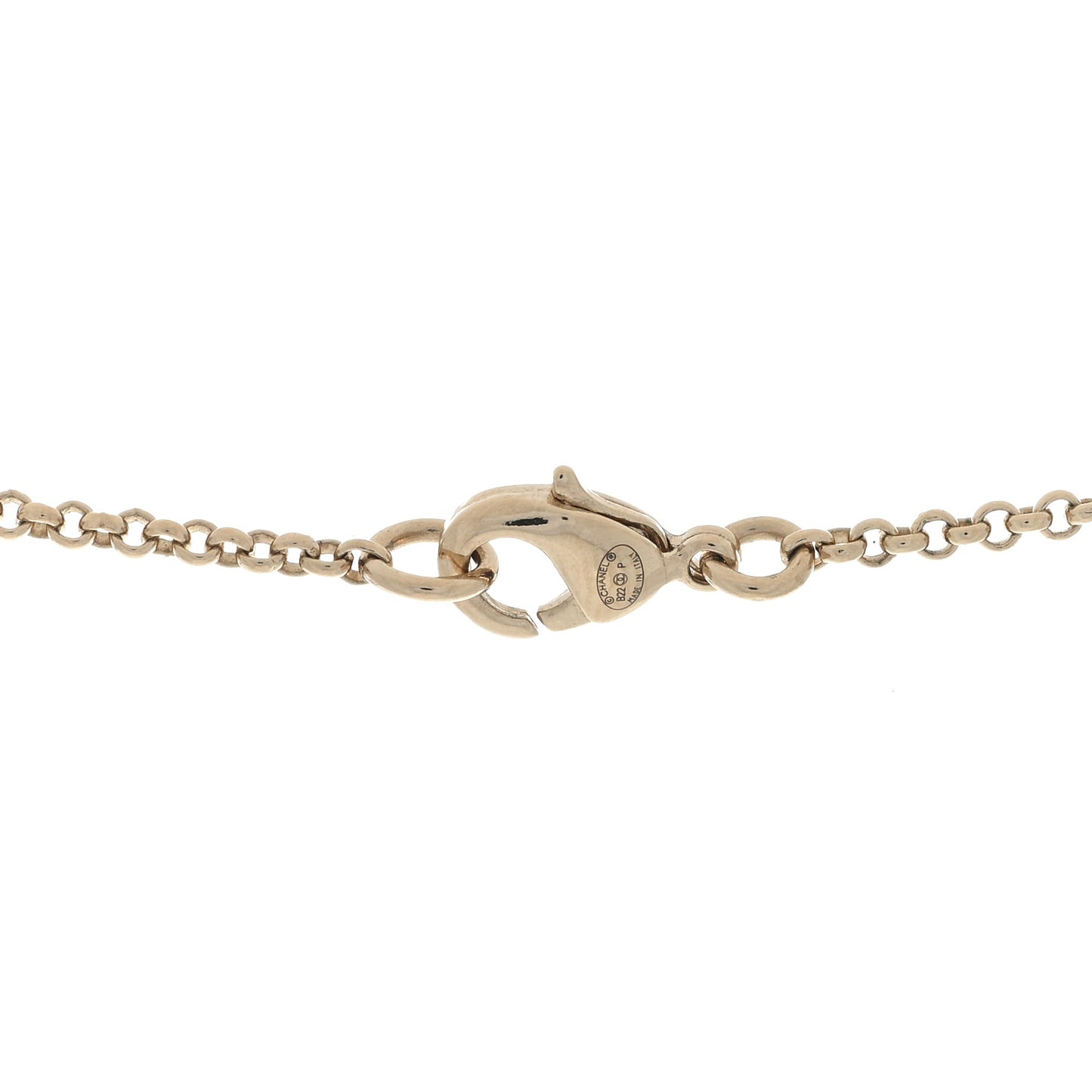 Metal CC Heart Coco Pendant Necklace Gold