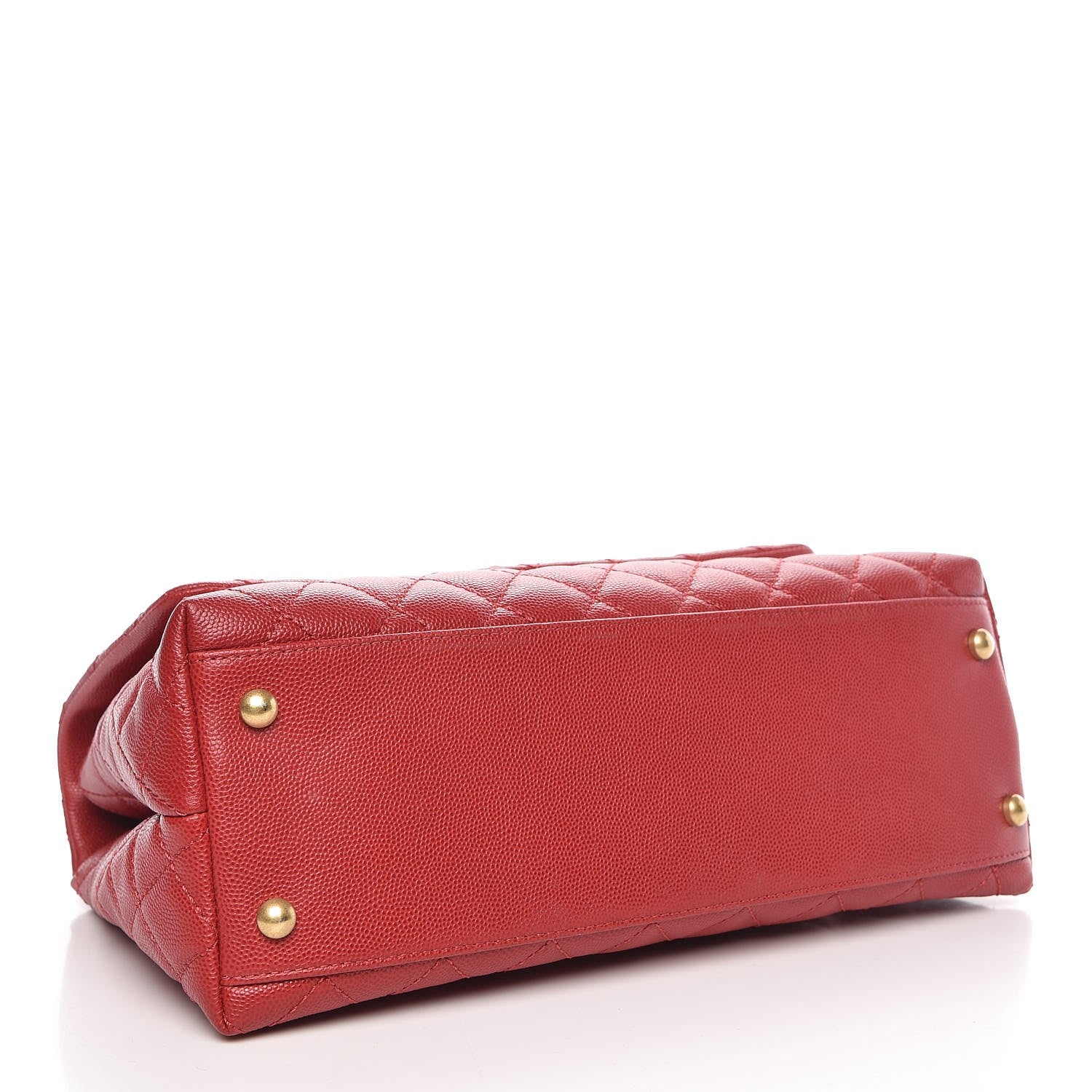 Chanel Caviar Quilted Small Coco Handle Flap Red 4 of 7