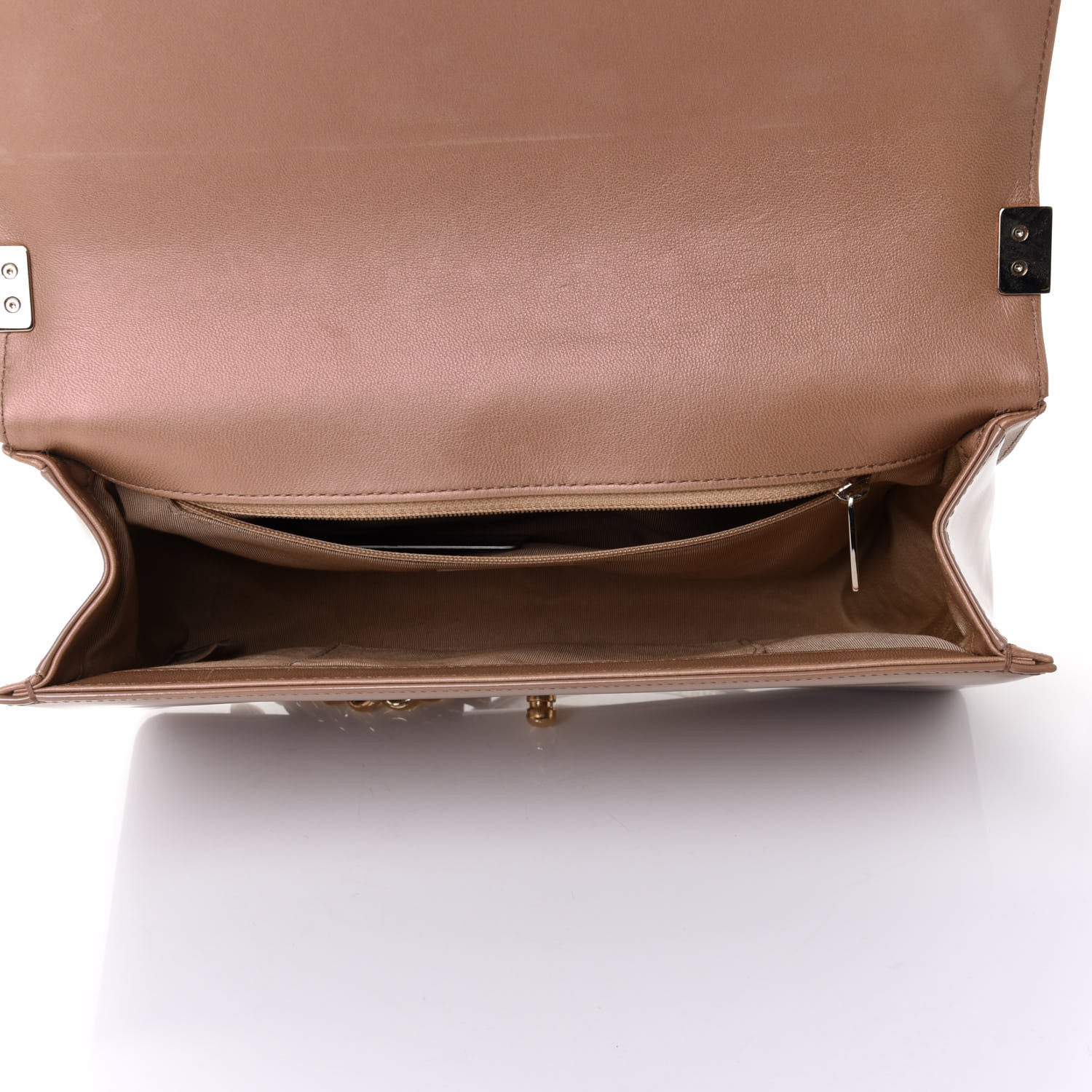 Chanel Glazed Calfskin Quilted New Medium Boy Flap Beige 4 of 5
