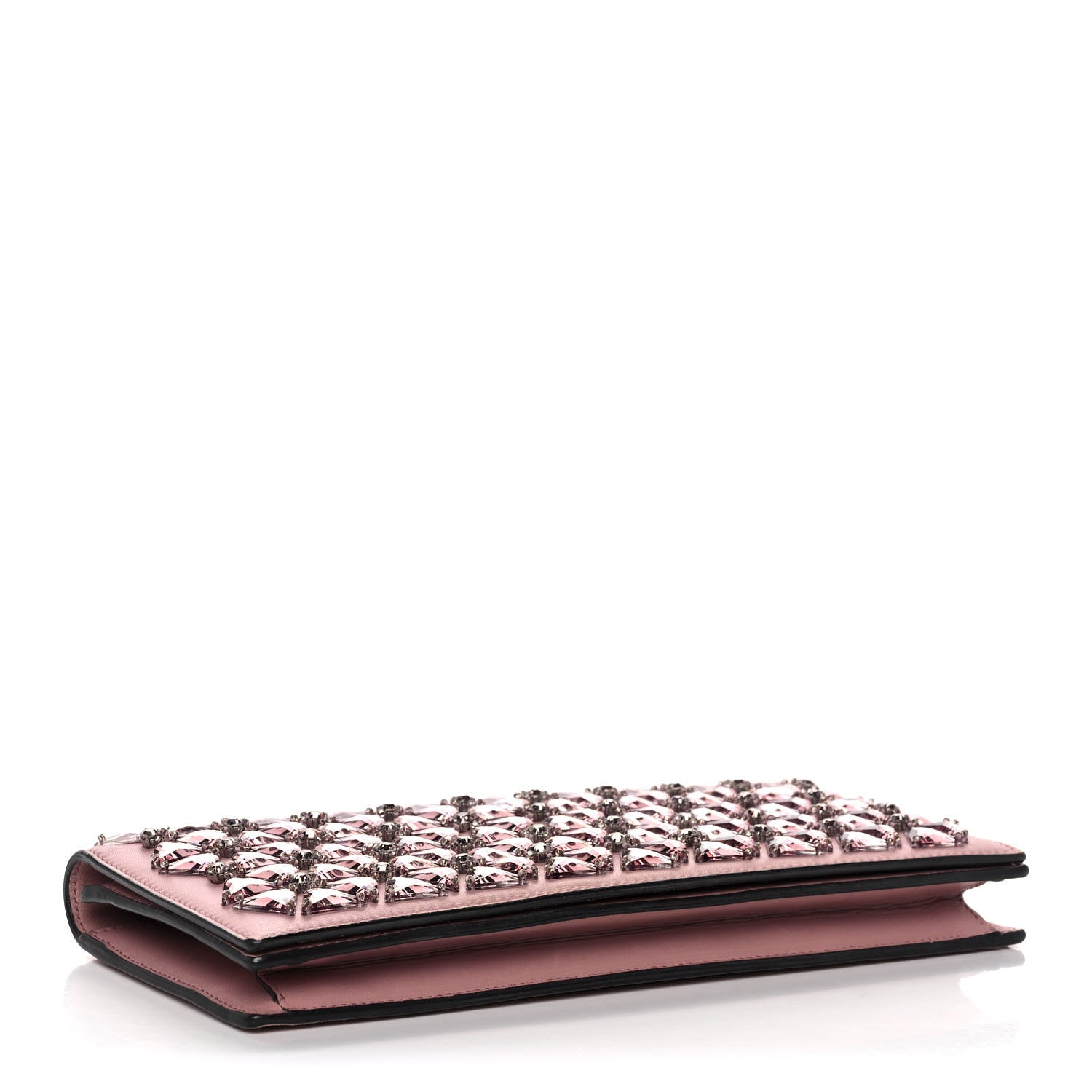 Gucci Nappa Crystal Triangles Clutch Rose Baby Candy Rame 4 of 14