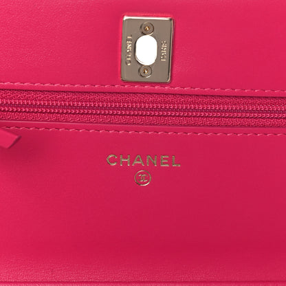 Chanel Velvet Quilted Pearl Crush Wallet On Chain WOC Pink 6 of 11