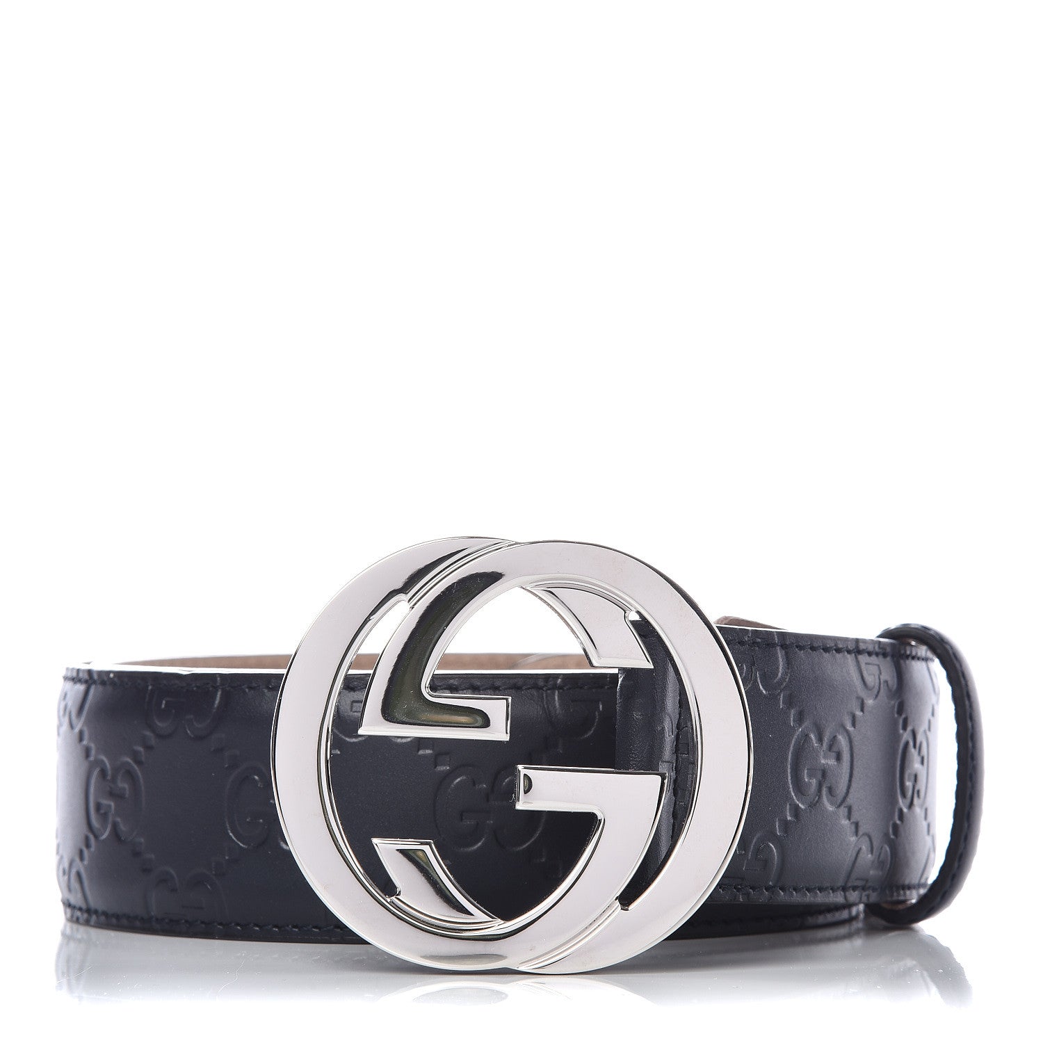 Gucci Guccissima Signature Interlocking G 40mm Belt 90 36 Blue 1 of 10