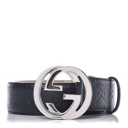 Gucci Guccissima Signature Interlocking G 40mm Belt 90 36 Blue 1 of 10