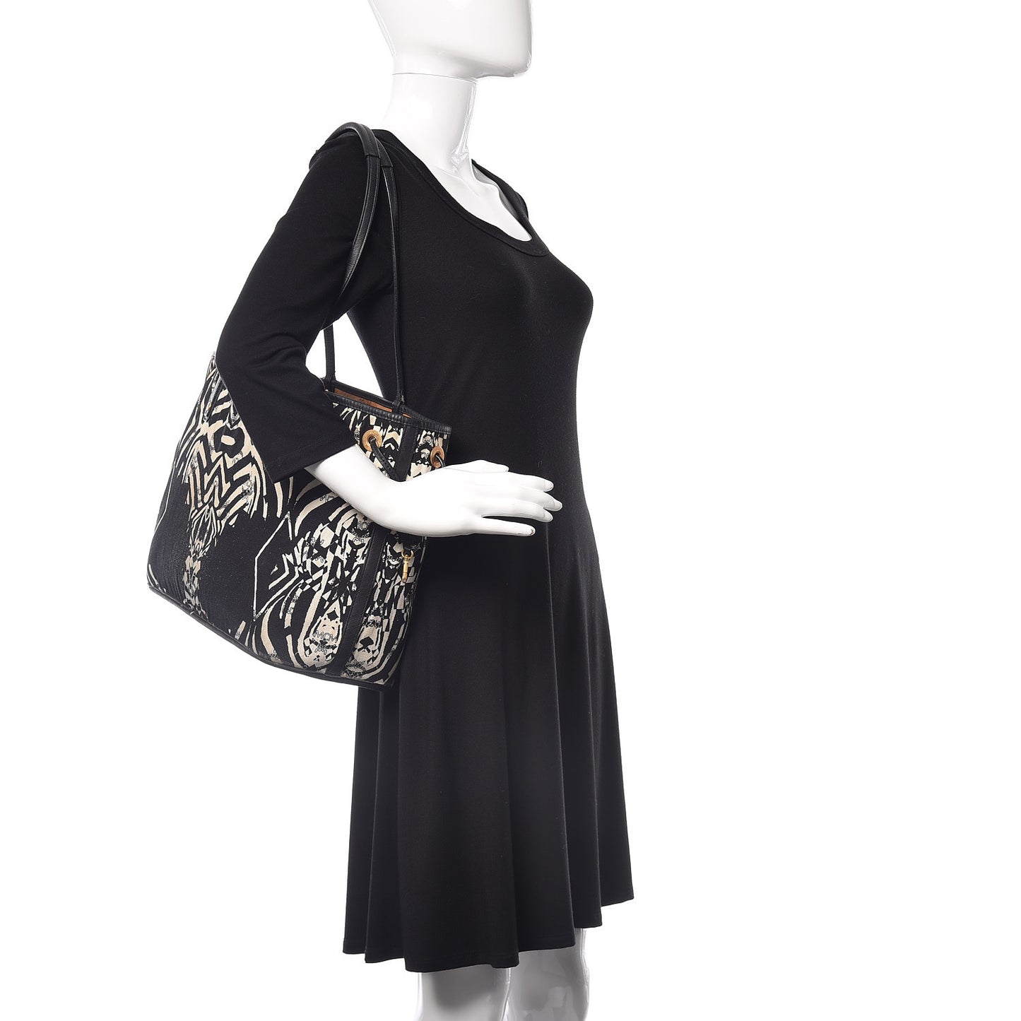 Visetos Medium Anya Shopping Tote Cognac Black