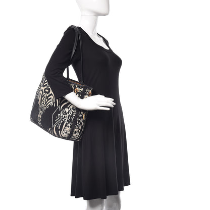 MCM Visetos Medium Anya Shopping Tote Cognac Black 3 of 37