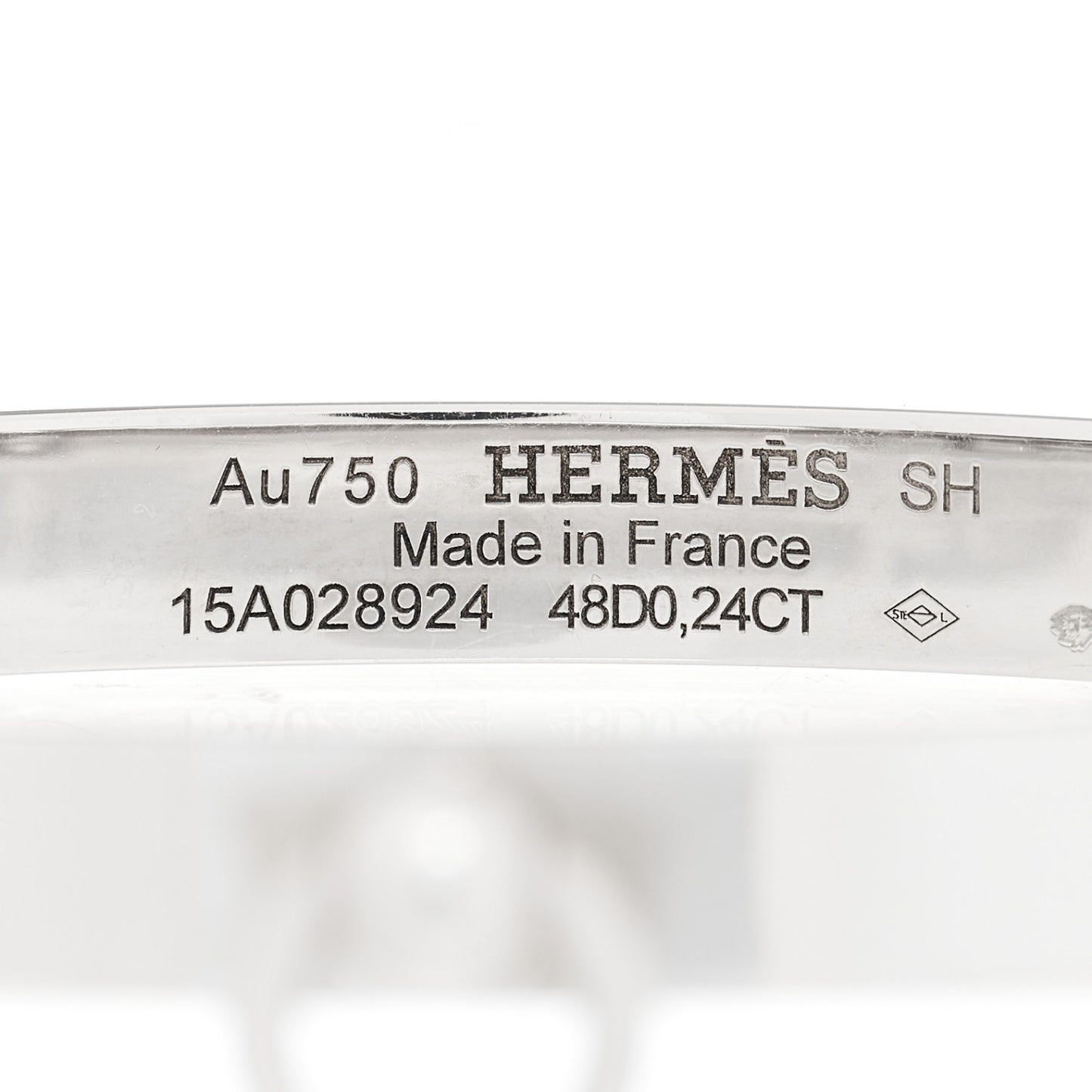 18K White Gold Diamond PM Collier De Chien Bracelet SH