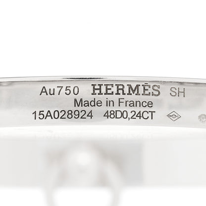 Hermes 18K White Gold Diamond PM Collier De Chien Bracelet SH 4 of 4