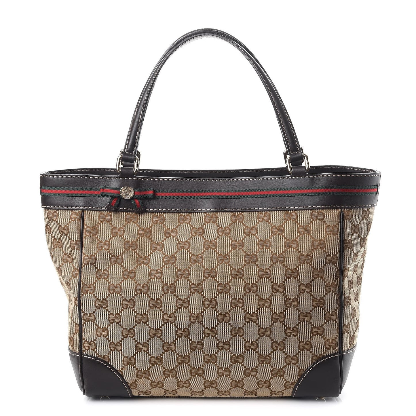 Monogram Web Medium Mayfair Tote Dark Brown