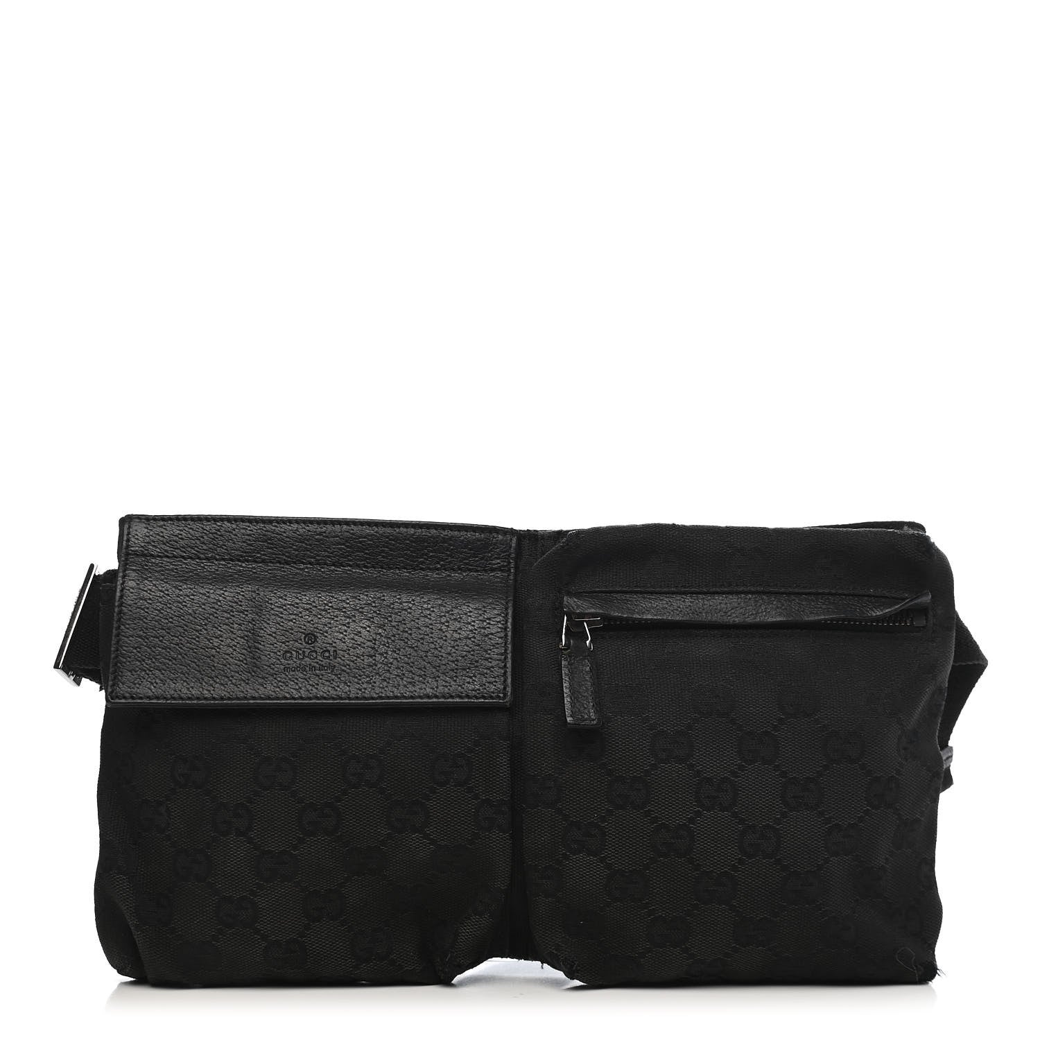 Gucci GG Monogram Double Pocket Belt Bag Black 1 of 13