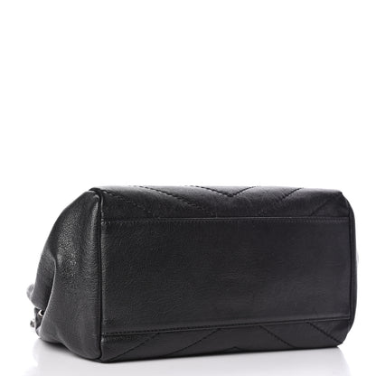 Saint Laurent Pebbled Lambskin Chevron Monogram Small Nolita Black 4 of 9
