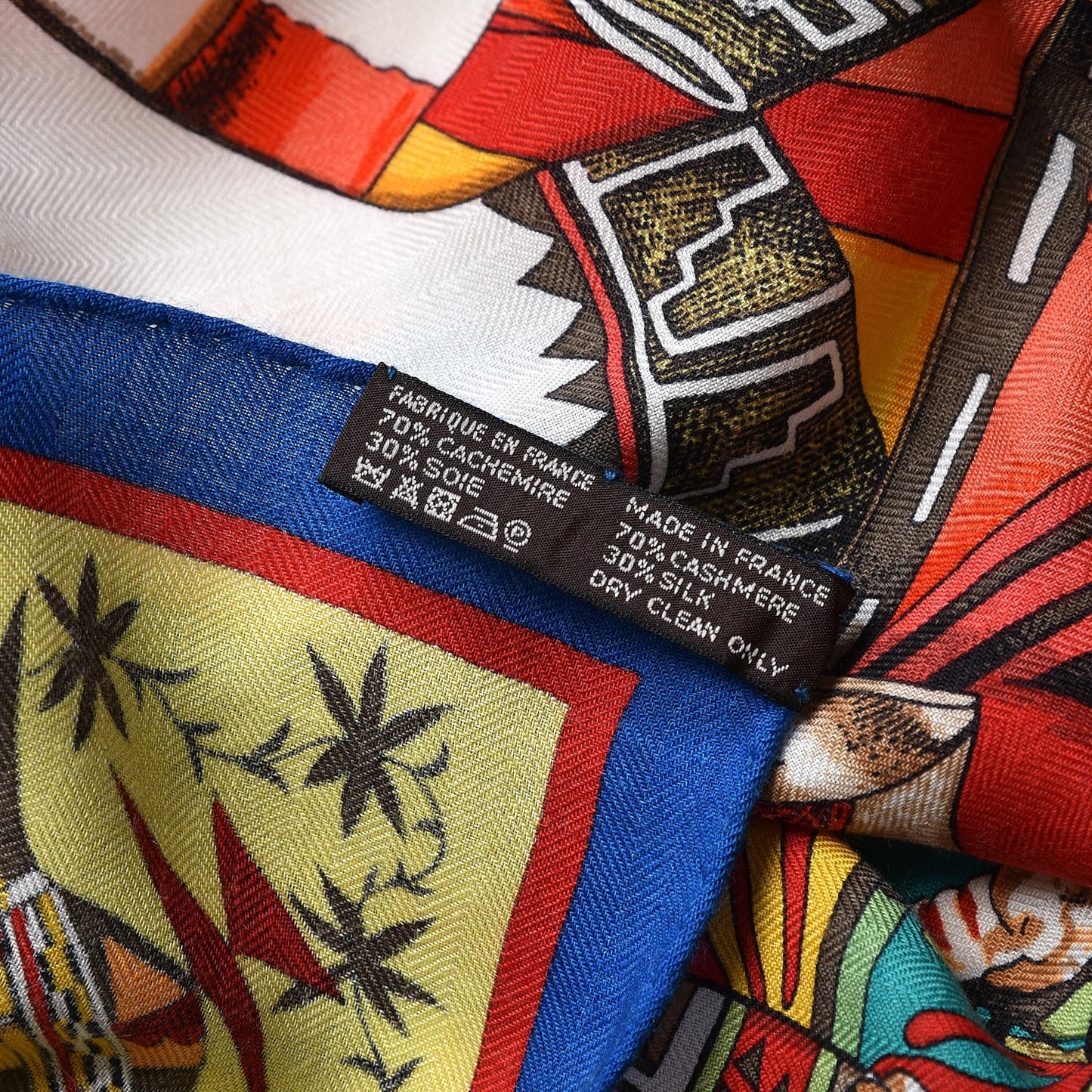 Cashmere Silk Kachinas Shawl 140 Cobalt Canard Jaune