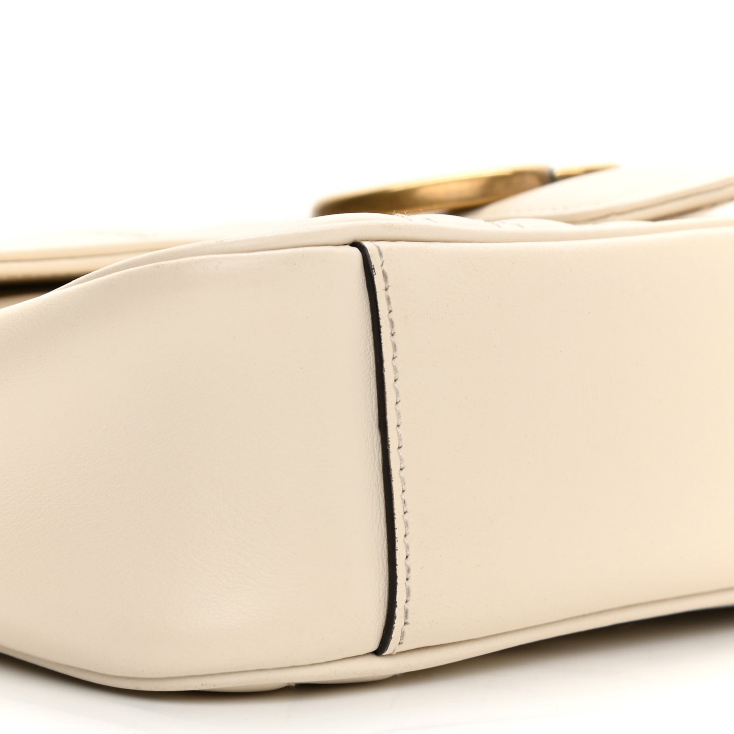 Calfskin Matelasse Mini GG Marmont Shoulder Bag White
