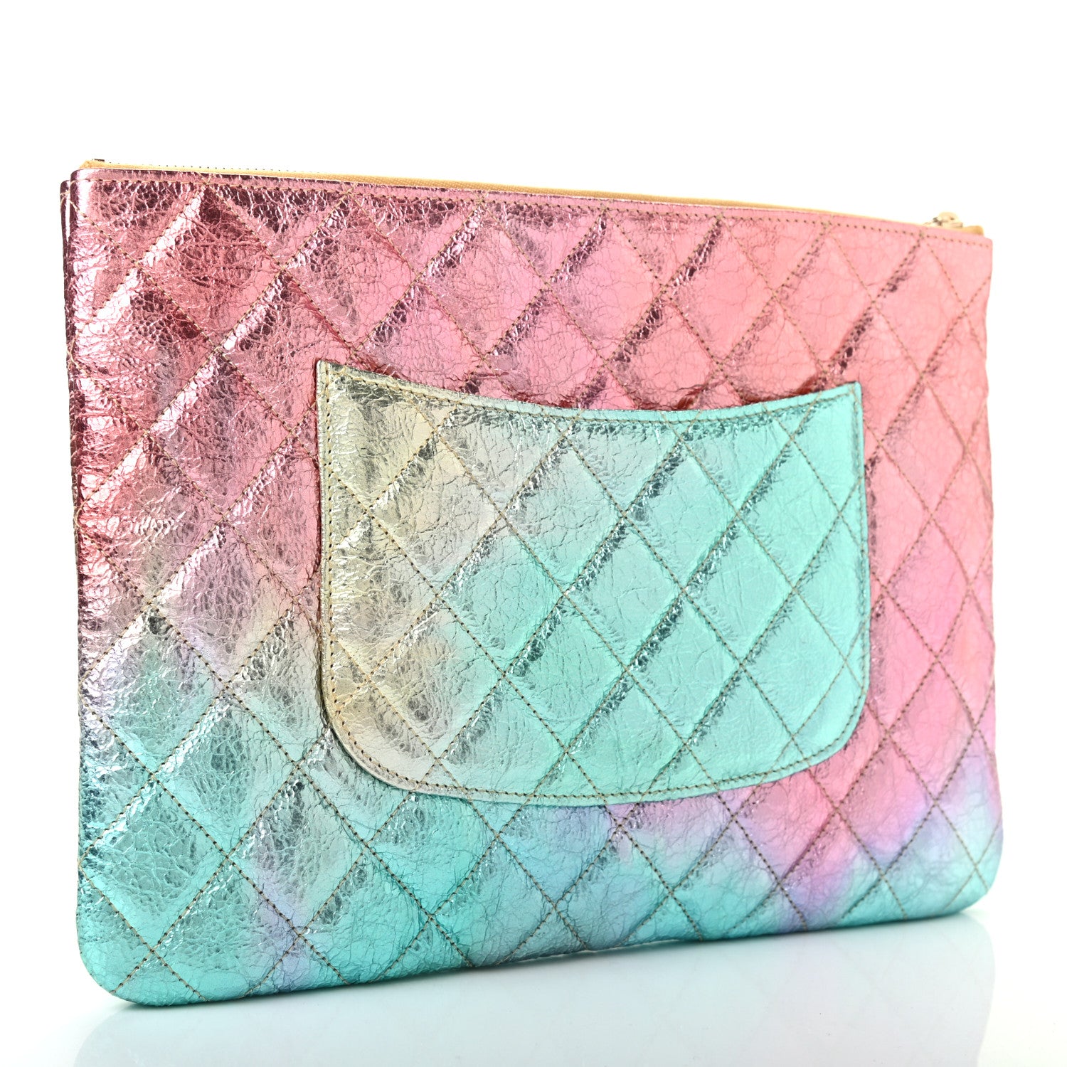 Chanel Metallic Goatskin Quilted Medium 2.55 Reissue Cosmetic Case Multicolor 3 of 7