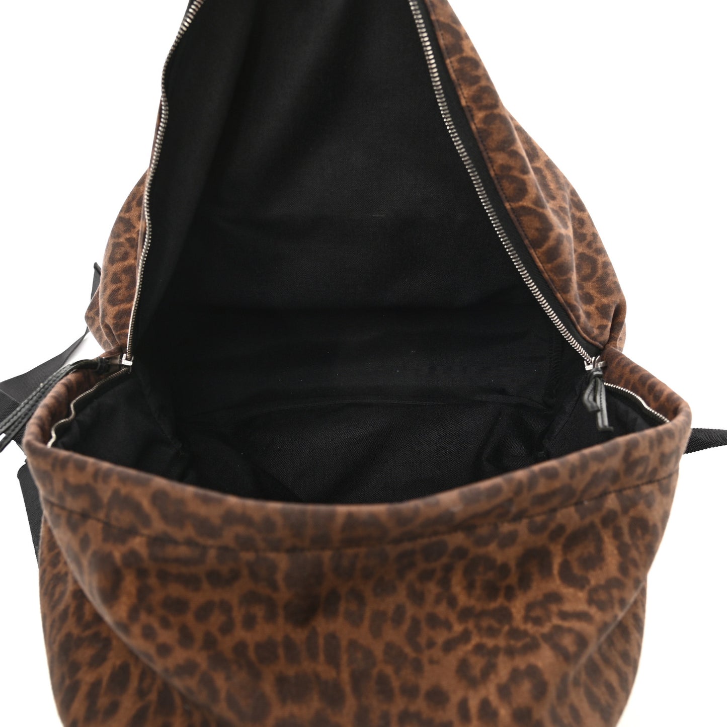 Printed Canvas Leopard Classic Hunting Backpack Brown