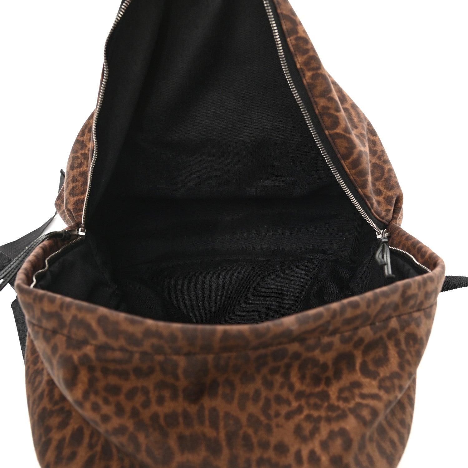 Saint Laurent Printed Canvas Leopard Classic Hunting Backpack Brown 9 of 21