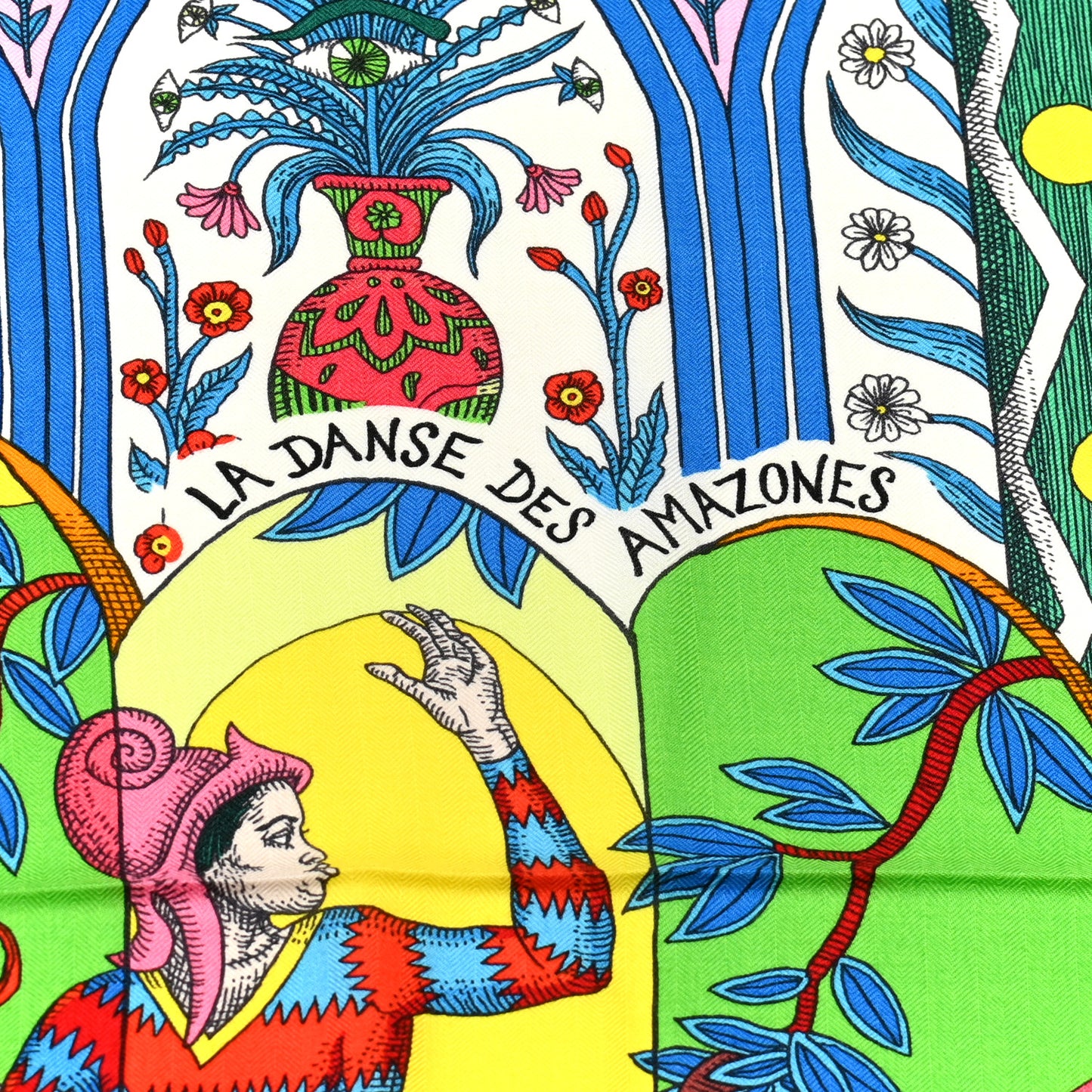 Cashmere Silk La Danse Des Amazones Shawl 140 Rouge Vert Multicolor