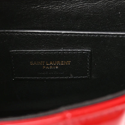 Saint Laurent Patent Calfskin Matelasse Medium Vicky Chain Bag Rouge Eros 6 of 12
