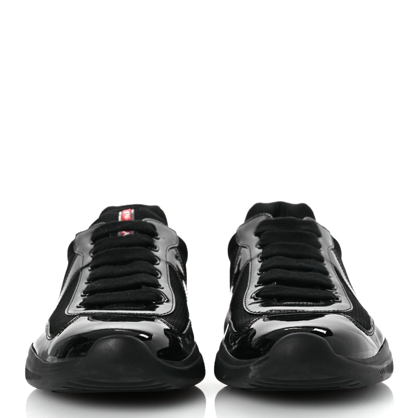 Patent Mens America's Cup Patchwork Sneakers 8 Black Red