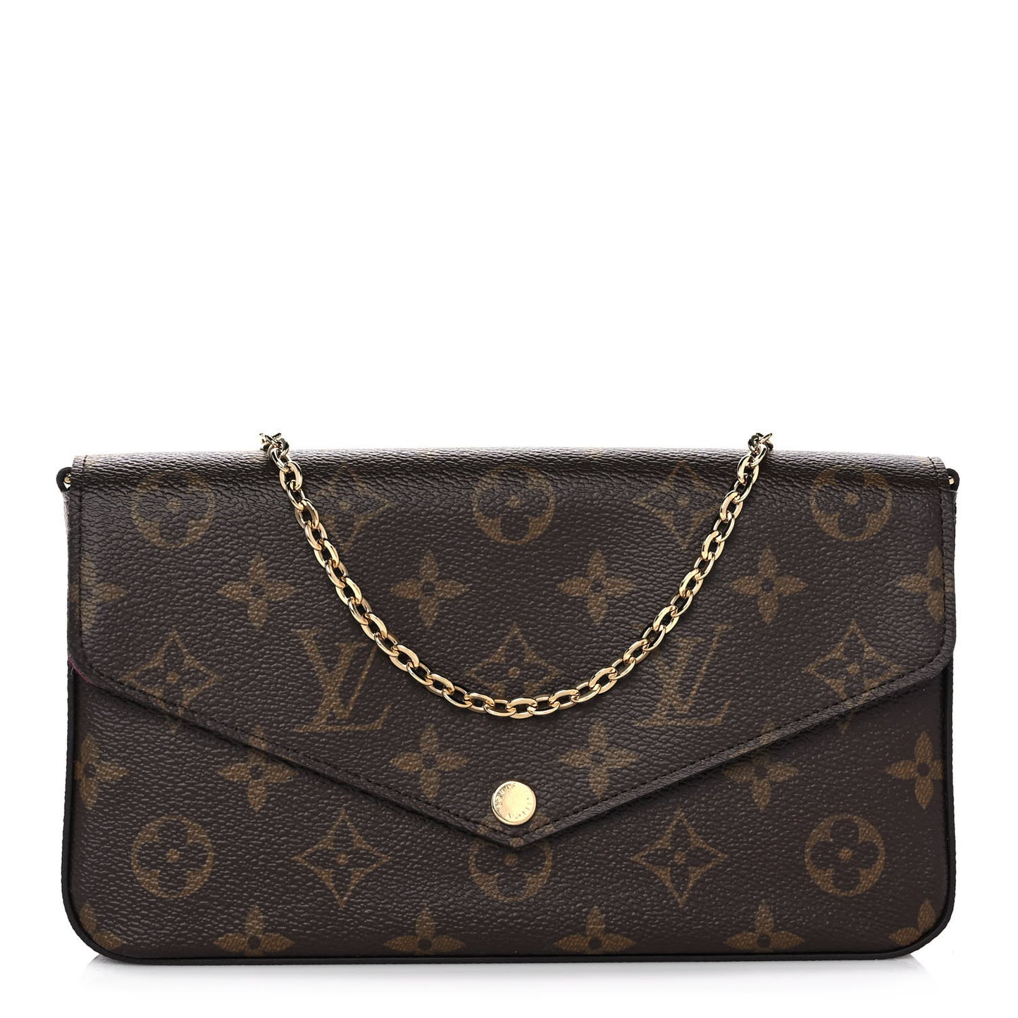 Monogram Pochette Felicie Chain Wallet Fuchsia