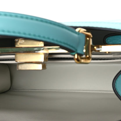 Fendi Vitello Seta Shiny Nappa Small Peekaboo I SEE U Satchel Real Tiffany White 5 of 9
