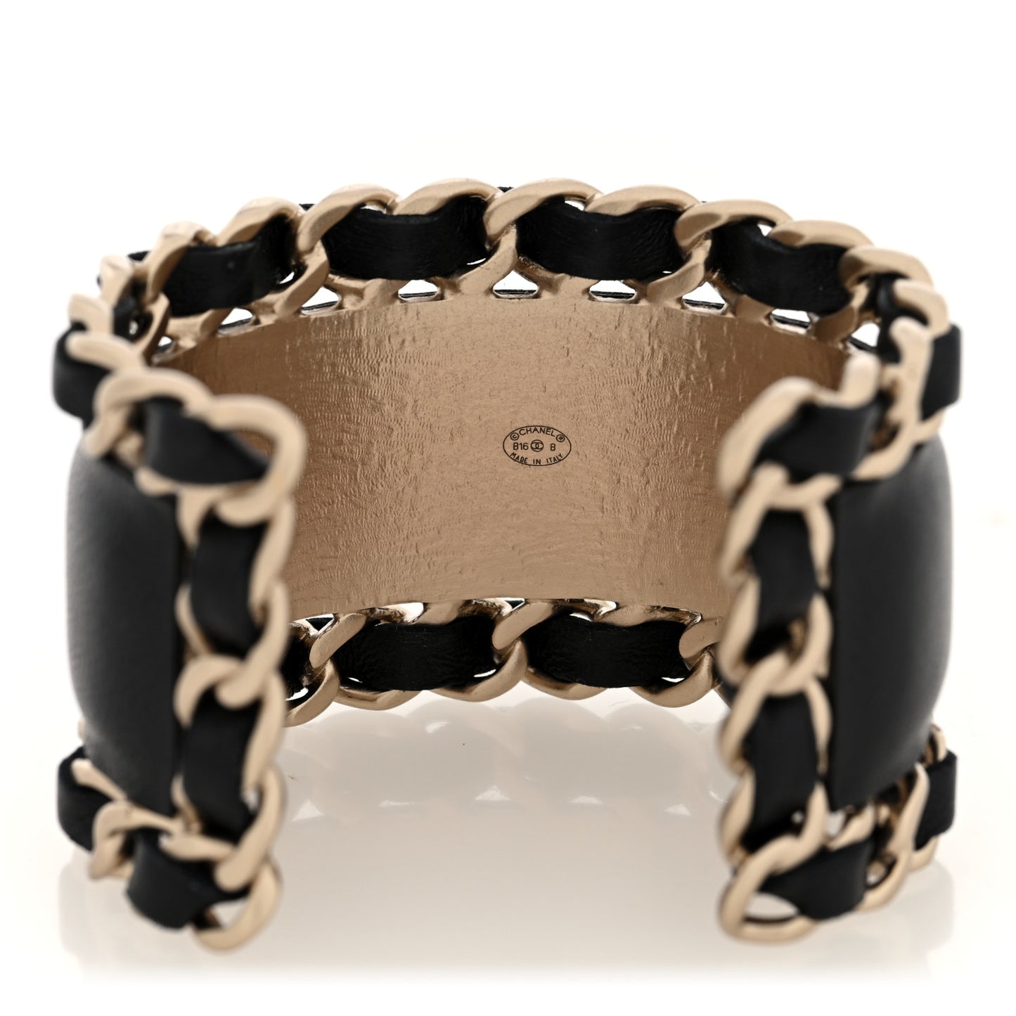 Lambskin Chain CC Cuff S Black Gold