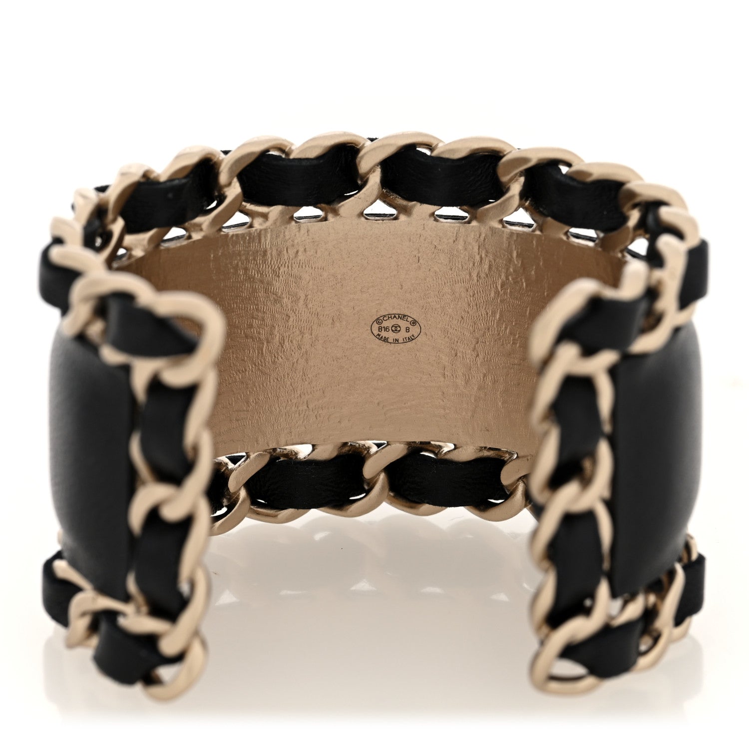 Chanel Lambskin Chain CC Cuff S Black Gold 4 of 4