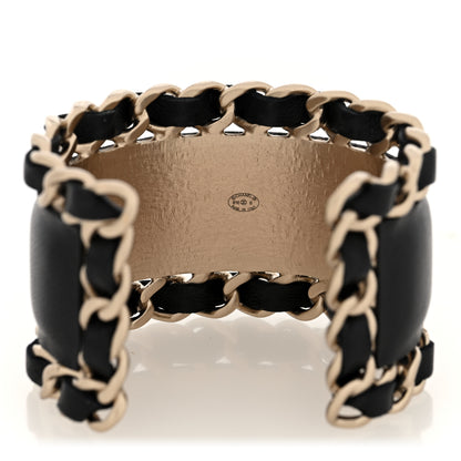 Chanel Lambskin Chain CC Cuff S Black Gold 4 of 4