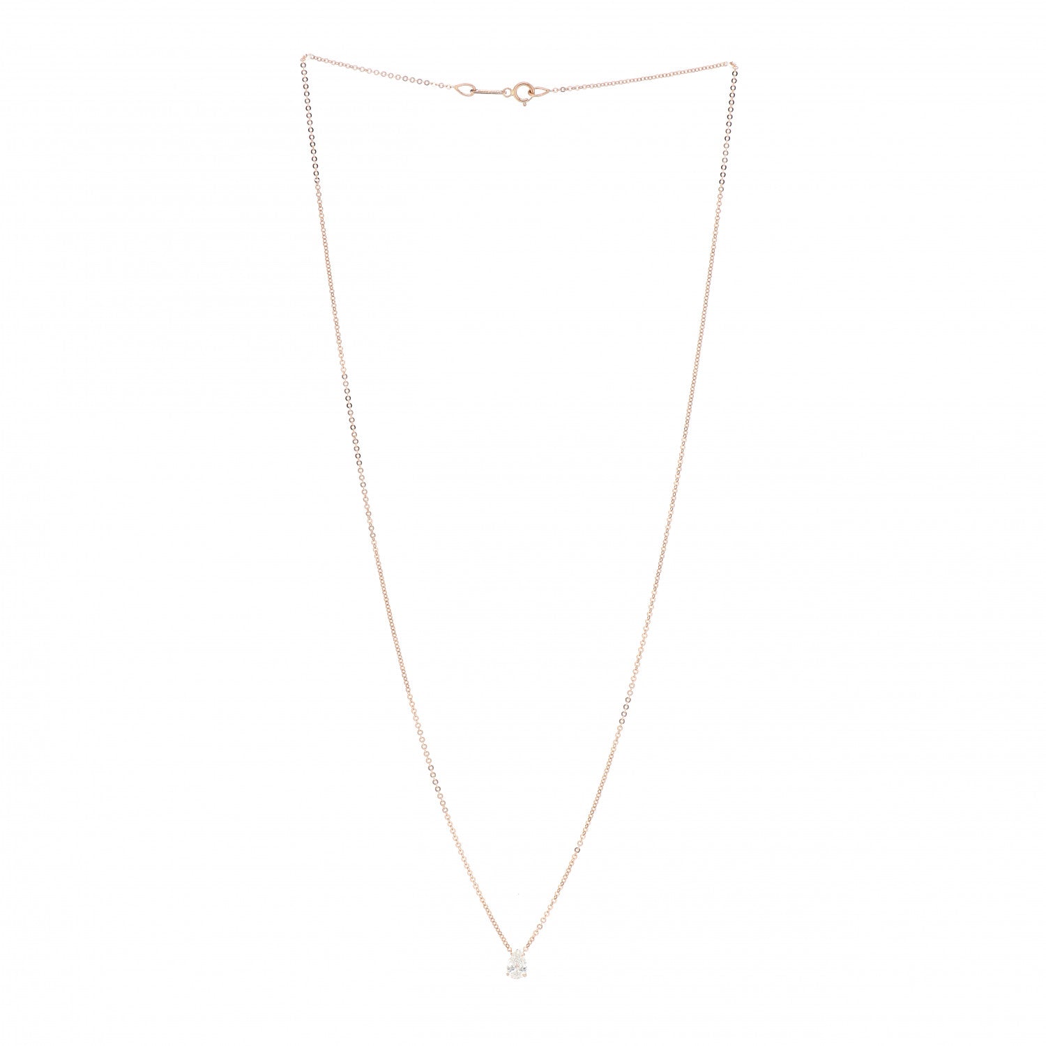 Anita Ko 18K Rose Gold Diamond Pear Pendant Necklace 3 of 5
