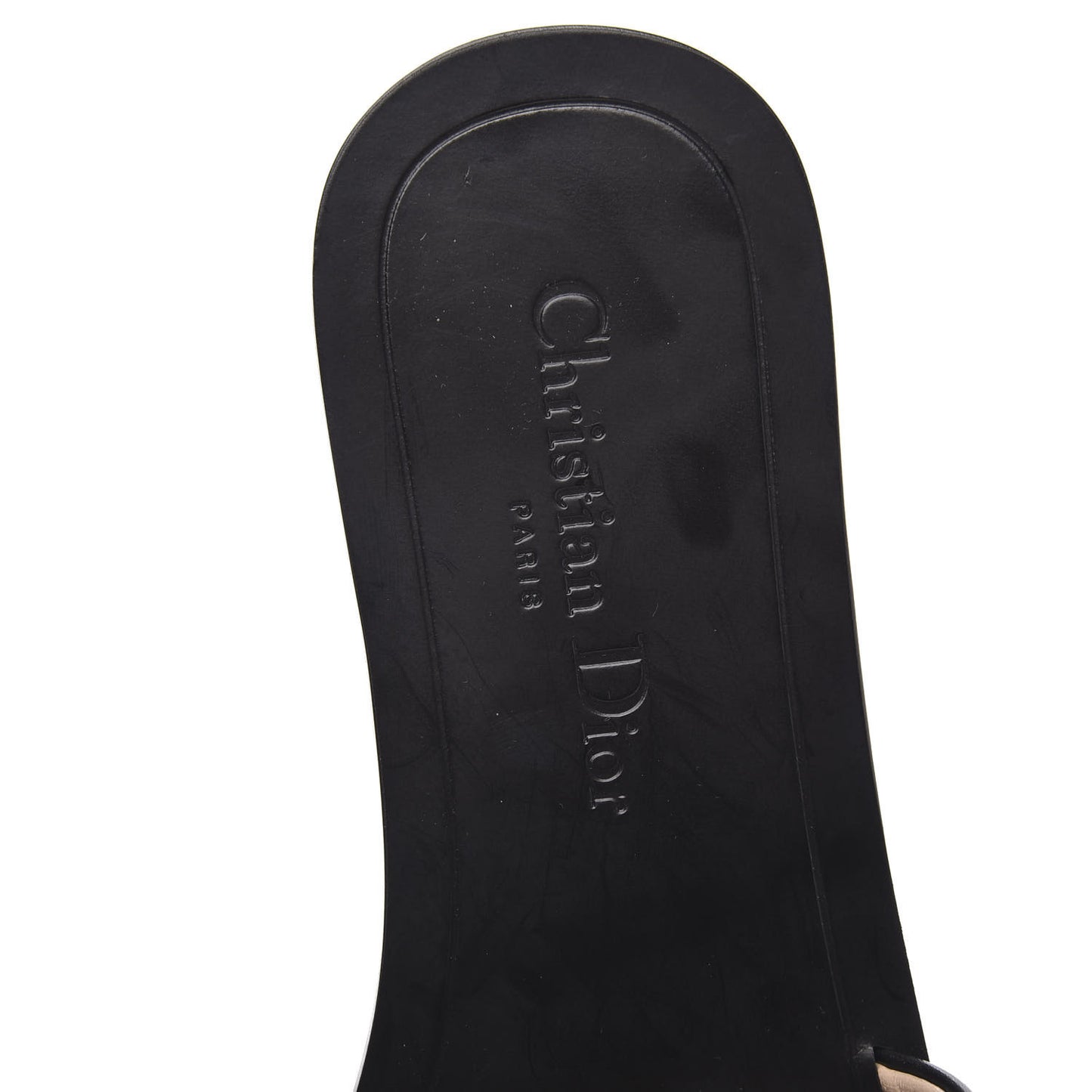 Calfskin Dio(r)evolution 10mm Slide Sandals 37 Black